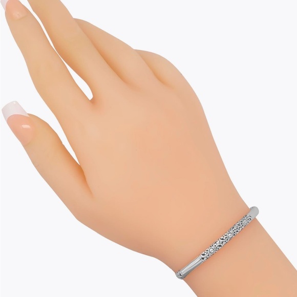 ✨ DEVATA Sterling Silver Bangle Bracelet | Signature Scroll Design ✨ Gift Ready - Picture 3 of 11